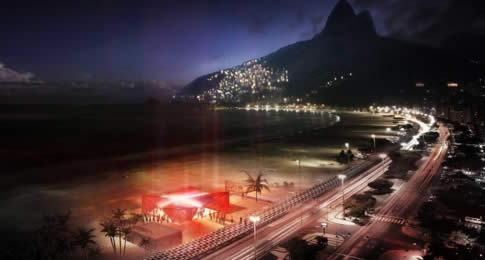 Em outubro de 2009 na Dinamarca, o Rio de Janeiro, foi escolhido como cidade-sede dos Jogos Olímpicos de 2016. Sete anos depois a cidade maravilhosa cede espaço para a Dinamarca erguer um pavilhão de 300 metros quadrados em plena faixa de areia da praia d