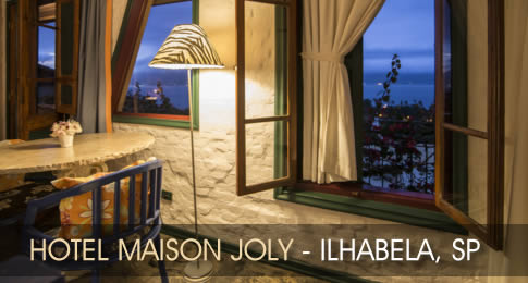 Localizado no alto do morro do Cantagalo, a 80 metros acima do nível do mar e a 300 metros do centro da vila de Ilhabela, o Hotel Maison Joly proporciona privacidade para o completo lazer dos seus hóspedes
