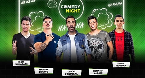 Show exclusivo de comédia Stand Up terá a participação de Diogo Portugal, Renato Albani, Marcio Donato, Igor Guimarães e Abner Henrique