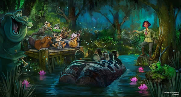 Tianas Bayou Adventure levará visitantes a uma jornada inspirada na história e nos Personagens deste filme de sucesso