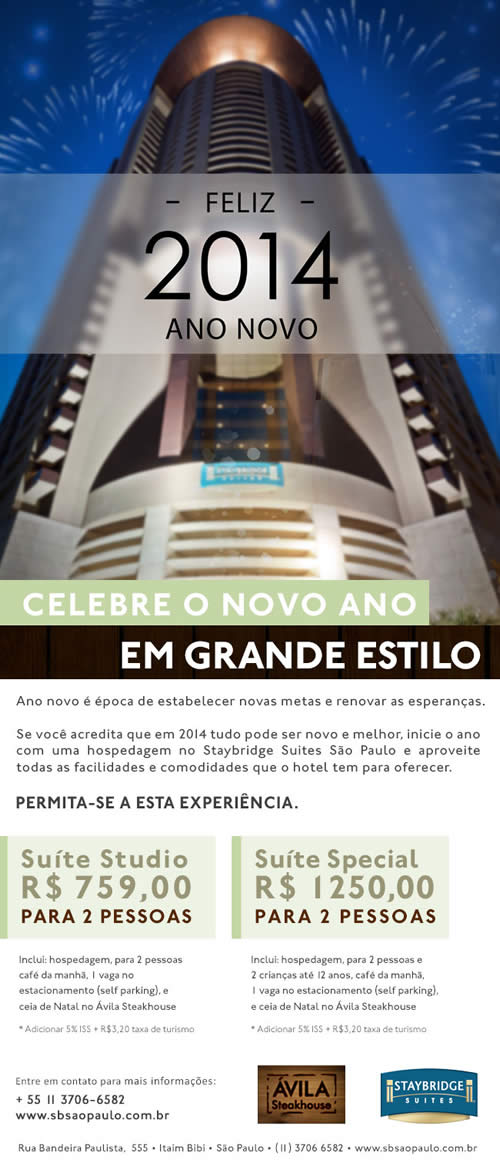 Staybridge Suites São Paulo Fim de Ano