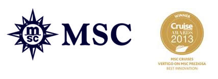 MSC Cruzeiros: Tobogã Vertigo ganha Cruise International Awards 2013