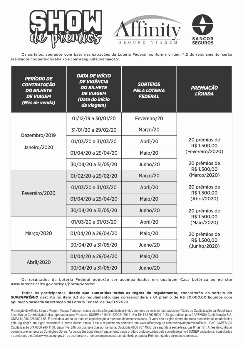 Regulamento Show de Prmios Affinity