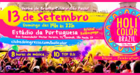 Programado para o dia 13 de setembro, na Arena Relâmpago, no estádio da Portuguesa, em São Paulo, acontecerá o festival Holi Color

Baseado na tradição indiana de celebrar a chegada da primavera, o festival convida o público a brincar com pó colorido ao