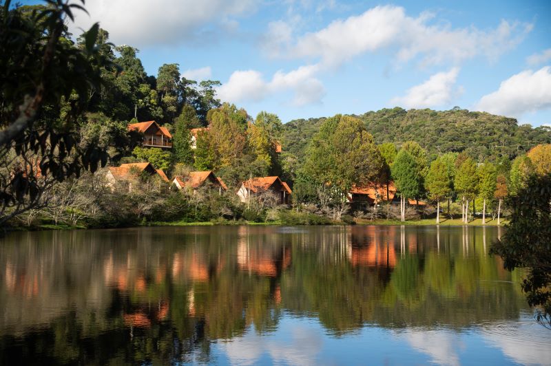 Clima de montanha, Mata Atlântica, banho de floresta, piscina aquecida e massagens são algumas das experiências do Eco Lodge Natureza, em Vargem Alta