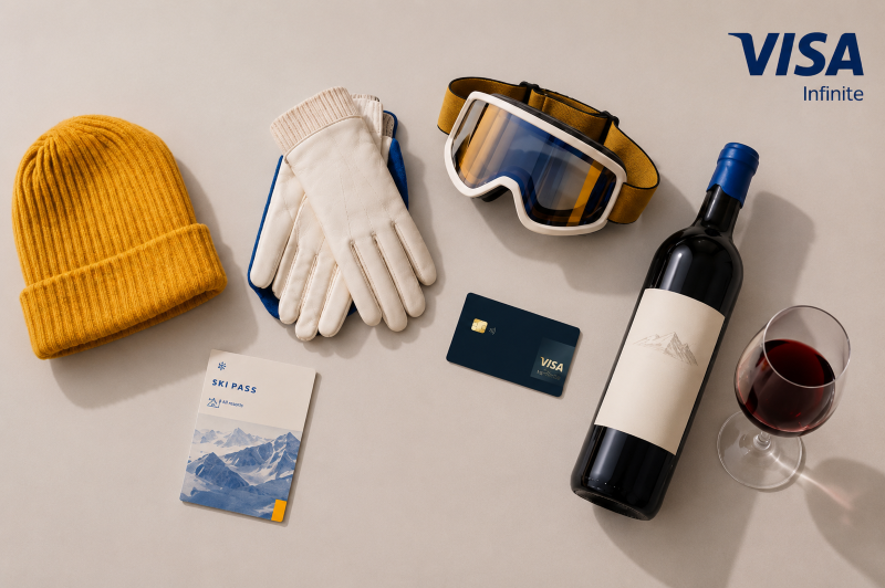 Campanha para clientes Visa Infinite inclui benefícios em resorts de neve, vinícolas chilenas, restaurantes, aluguel de equipamentos e aulas de esqui durante a temporada de inverno